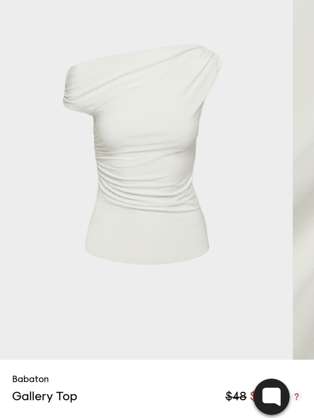 Aritzia Babaton Gallery Asymmetric Cream Top